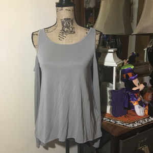 Hollister Gray Cold Shoulder Top